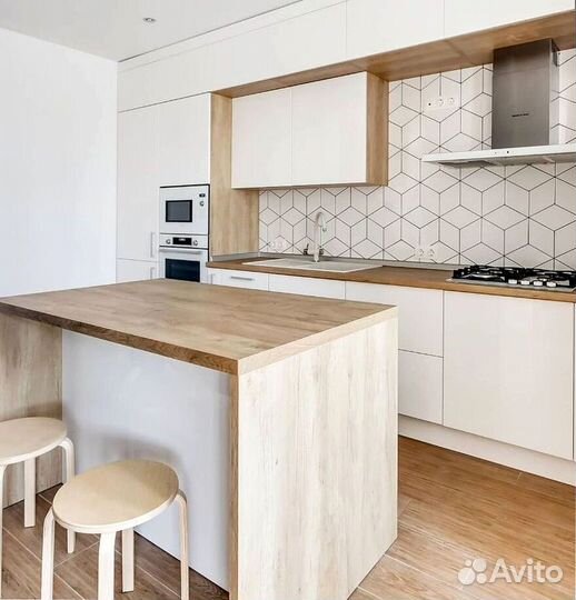 Прямая кухня мдф фасады