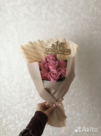 Букетики по 7 мыльных роз на 1 сентября