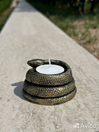 Подсвечник Змея символ 2025 года ручная работа