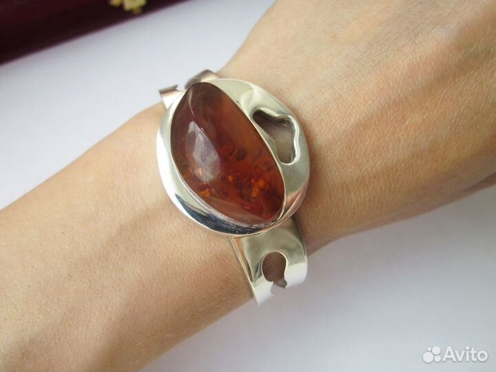 Серебряный Браслет Янтарь