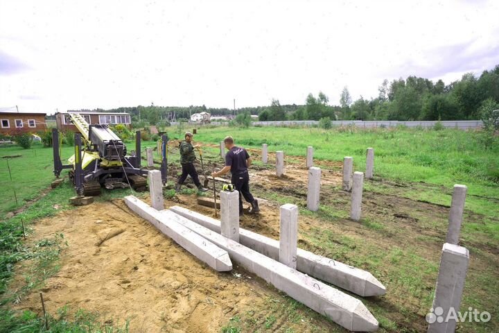 Железобетонные сваи установка