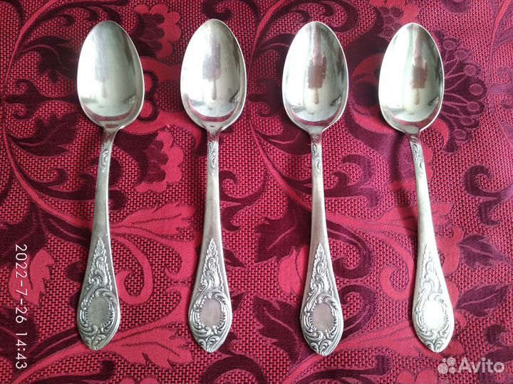 Ложки столовые из 4-х штук. Мельхиор. СССР