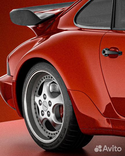 Постер коллекционный Porsche 964 Turbo Red