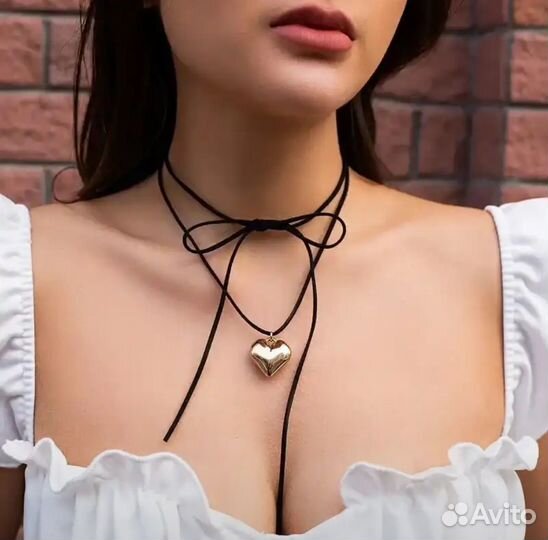 Чокер с Сердцем, ожерелье с подвеской