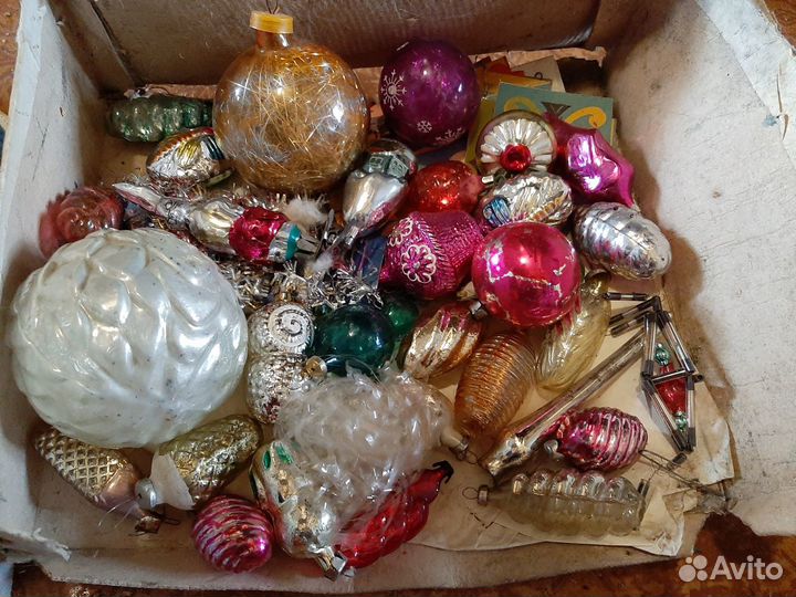 Игрушки елочные стеклянные винтажные из СССР