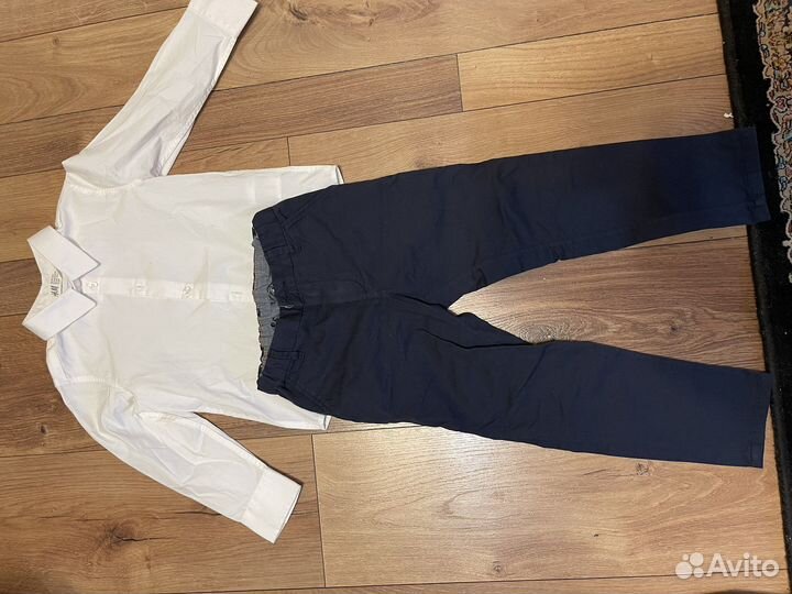 Рубашка белая h&m детская новая+ брюки и толстовка