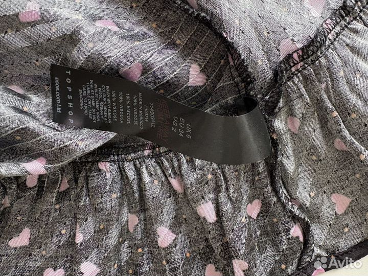 Платье вискоза сердца 34 XS topshop lichi