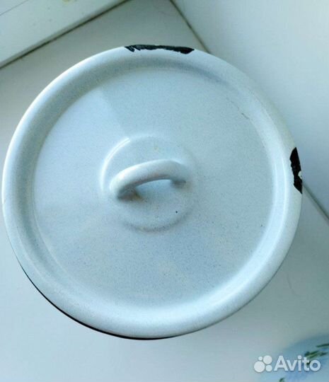 Эмалированная ёмкость бидон без ручки 3 л СССР