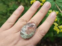 Кольцо ручной работы камень агат