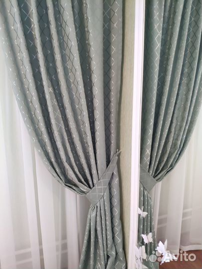 Шторы новые. Ткань канвас