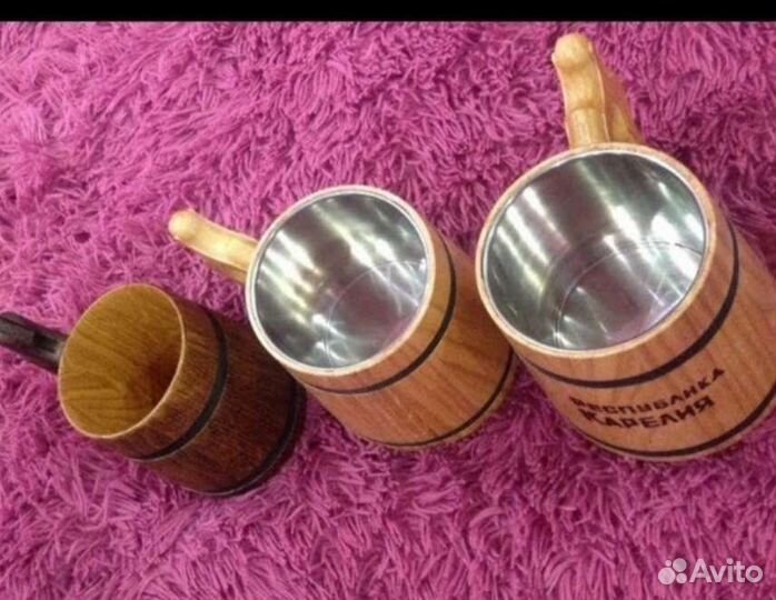 Пивная деревянная кружка