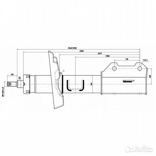 Амортизатор передний левый