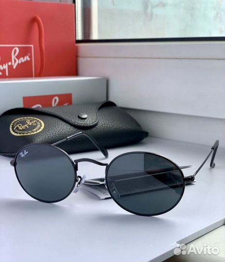 Солнцезащитные очки ray ban oval черные