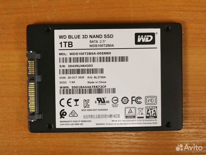SSD накопитель WD Blue 1Tb 2,5