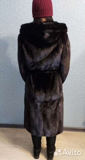 Шуба норковая классика 105см длина. 42-46
