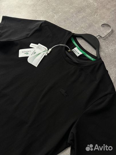 Футболка Lacoste черная мужская люкс