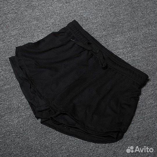 Фитнес, тонкие женские спортивные сетчатые шорты