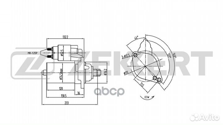 Стартер VW Passat B6 05- Polo 05- Golf V 03