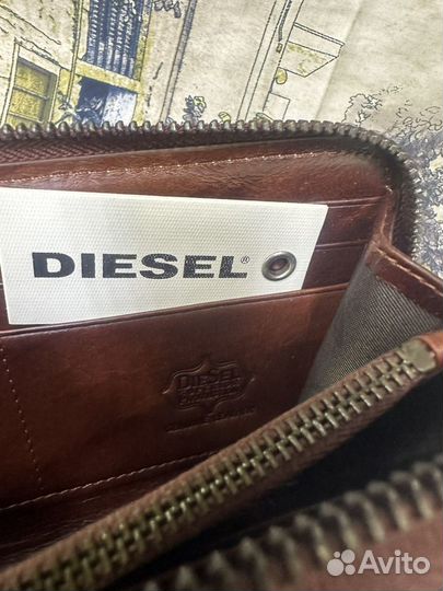 Мужской кошелек клатч на молнии Diesel