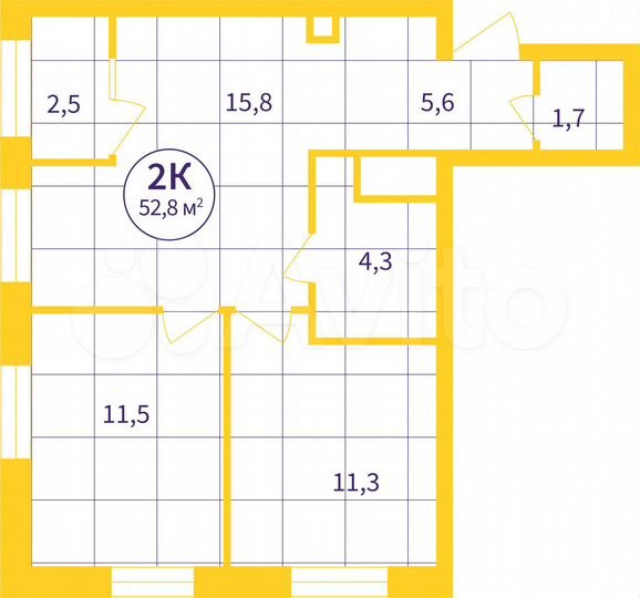 2-к. квартира, 51,5 м², 3/25 эт.
