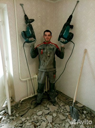 Демонтаж стяжки.Снос стен