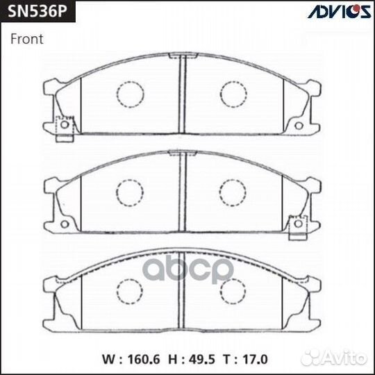 SN536P advics Дисковые тормозные колодки advics