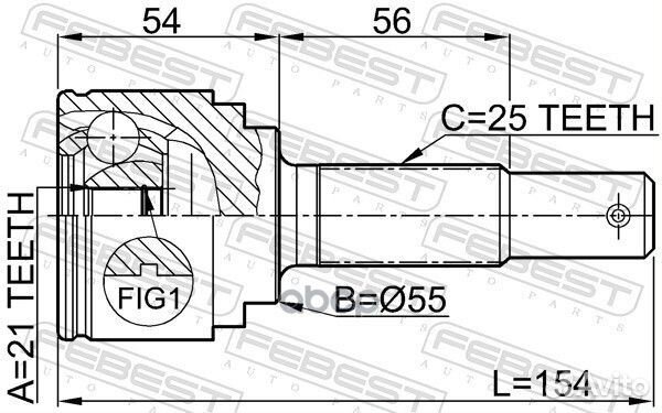 ШРУС nissan almera 00-06 наружный прав/лев. 21X