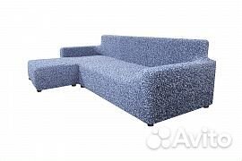 Еврочехол на угловой диван с выступом слева