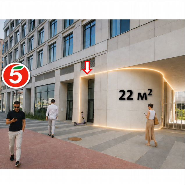 Торговое помещение 22 м² с ремонтом