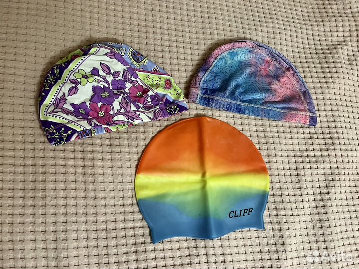 Шапочки для плавания за 3 шт