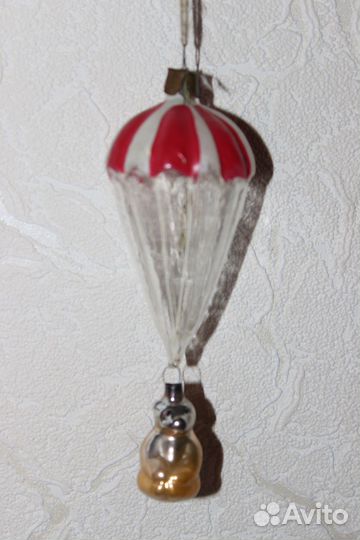 Каталожная елочная игрушка Мишка на парашюте