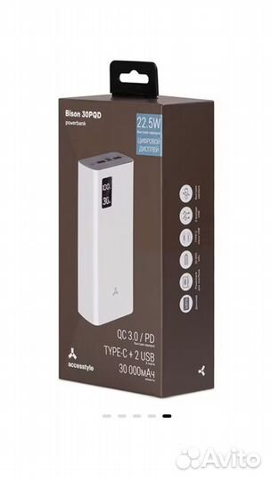 Внешний аккумулятор Accesstyle Bison 30PQD