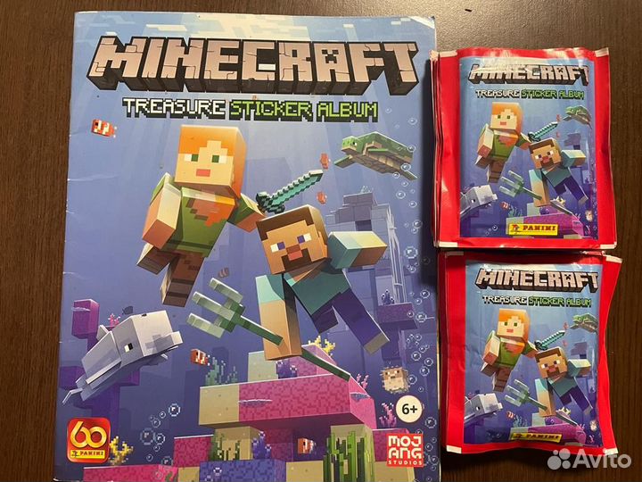 Альбом + 25 пакетиков panini Minecraft Treasure