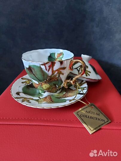 Кофейный сервиз новый, 2 чайных пары