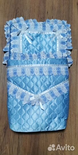 Зимний конверт на выписку, на овечьем меху