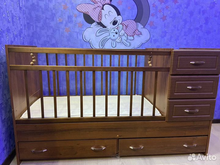 Кроватка детская с матрасом бу