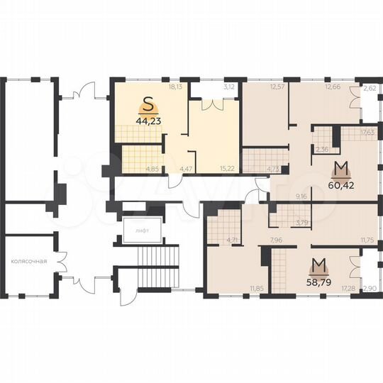 2-к. квартира, 58,8 м², 1/5 эт.