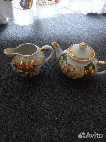 Советская посуда в золотых тонах СССР фарфор