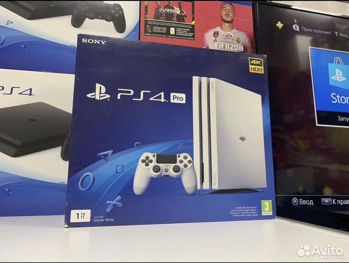 Ps 4 pro white с играми