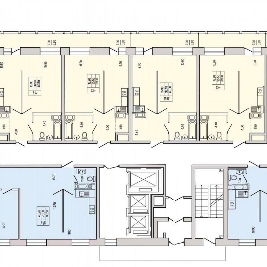 2-к. квартира, 62,1 м², 8/19 эт.