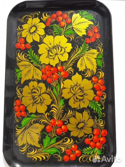 Поднос с хохломской росписью. СССР
