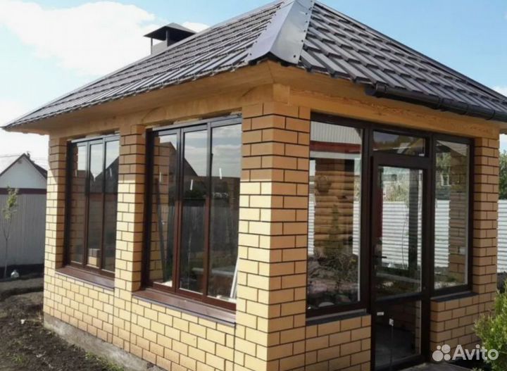 Алюминиевые окна теплые цветные