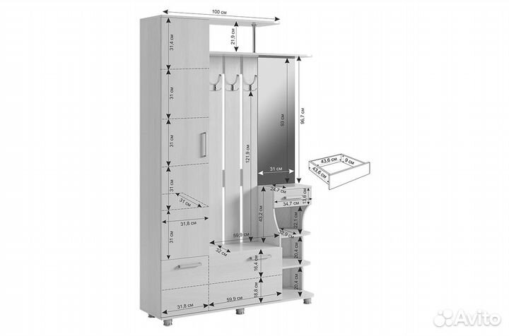 Прихожая Барселона-1 (дуб млечный)