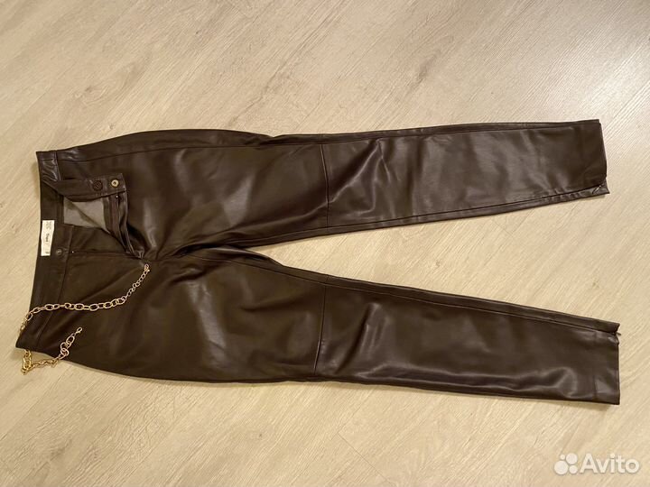 Кожаные брюки mango xs
