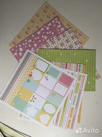 Набор бумаги для скрапбукинга (детская тематика)