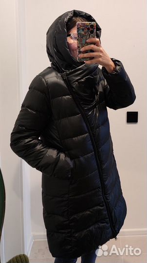 Новый удлинённый пуховик Nike оригинал чёрный S,L