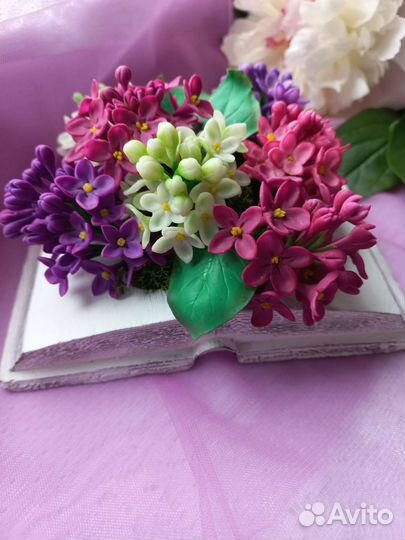 Цветы из полимерной глины открытая книга