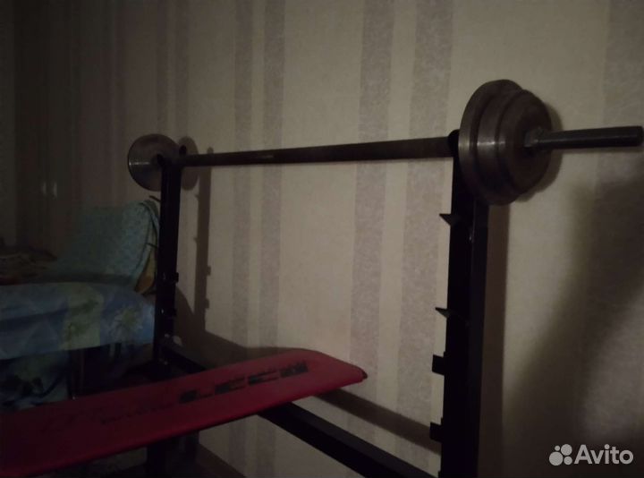 Штанга разборная, скамья, блины