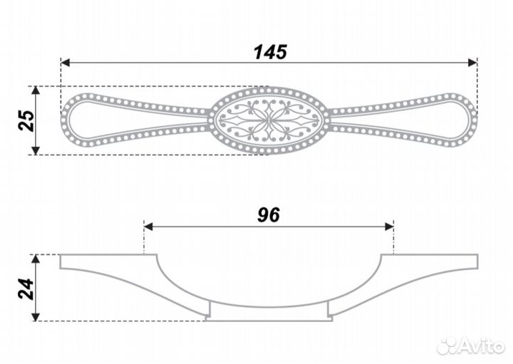 Мебельная ручка, цвет старинная медь Boyard