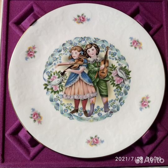 Тарелка декоративная Англия винтаж День Валентина